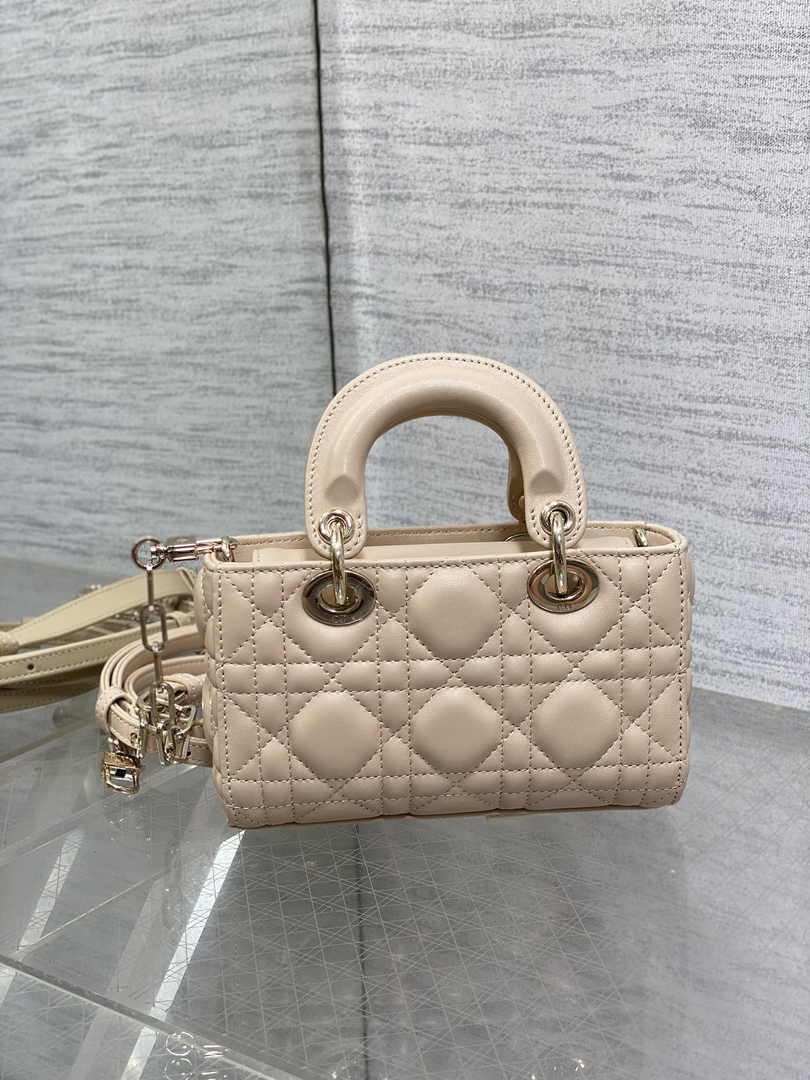 Dior Micro Lady D-Joy Bag S0910 Apricot Cannage Lambskin E501 - Default Title - View 3