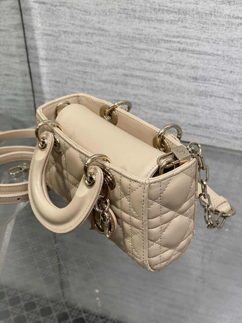 Dior Micro Lady D-Joy Bag S0910 Apricot Cannage Lambskin E501 - Default Title - View 4