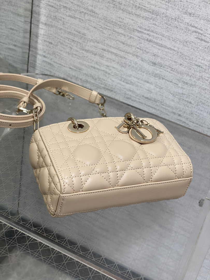 Dior Micro Lady D-Joy Bag S0910 Apricot Cannage Lambskin E501 - Default Title - View 5