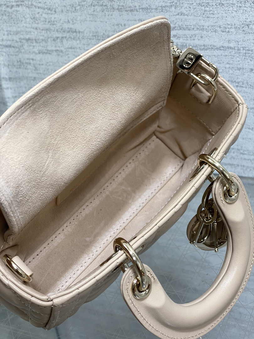 Dior Micro Lady D-Joy Bag S0910 Apricot Cannage Lambskin E501 - Default Title - View 6