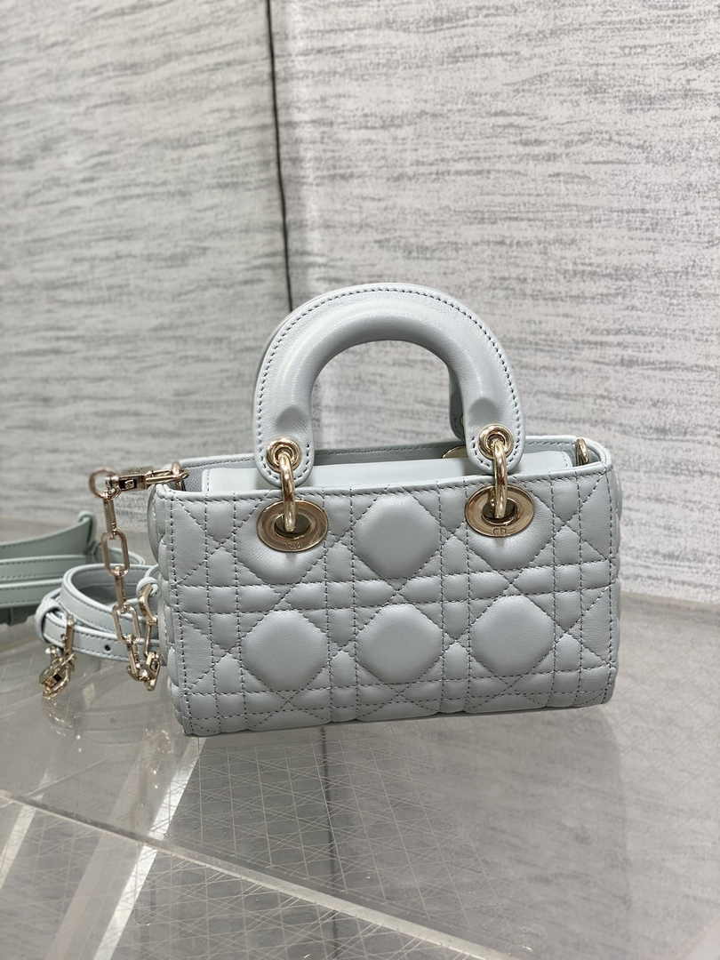 Dior Micro Lady D-Joy Bag S0910 Light Blue Cannage Lambskin E502 - Default Title - View 3