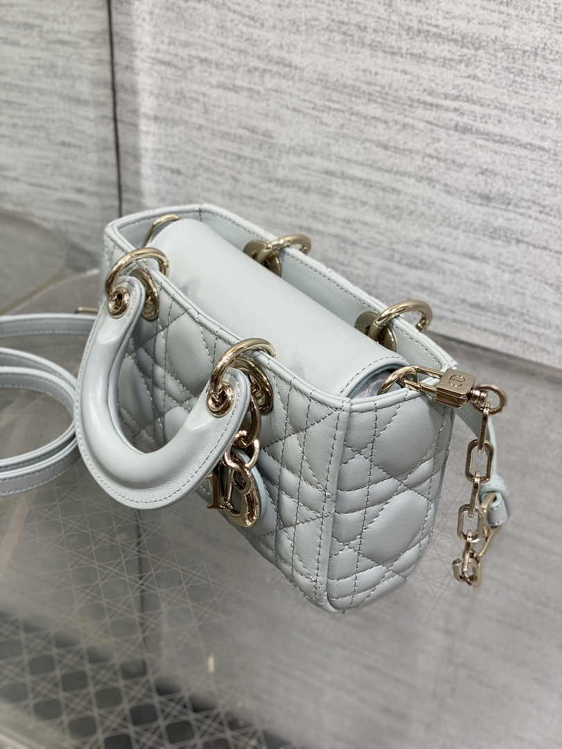 Dior Micro Lady D-Joy Bag S0910 Light Blue Cannage Lambskin E502 - Default Title - View 4