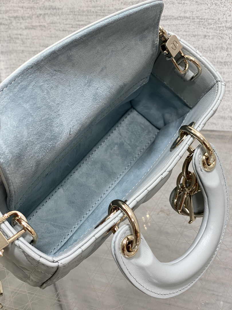 Dior Micro Lady D-Joy Bag S0910 Light Blue Cannage Lambskin E502 - Default Title - View 6