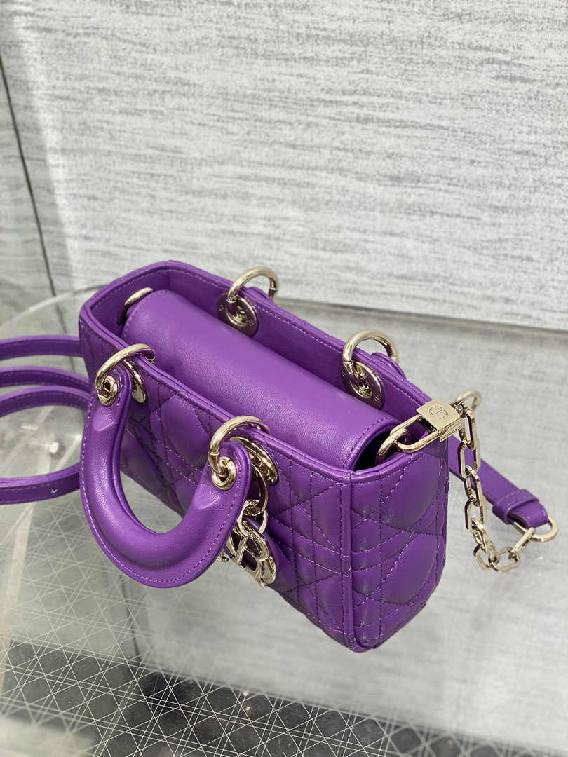 Dior Micro Lady D-Joy Bag S0910 Purple Cannage Lambskin E504 - Default Title - View 4
