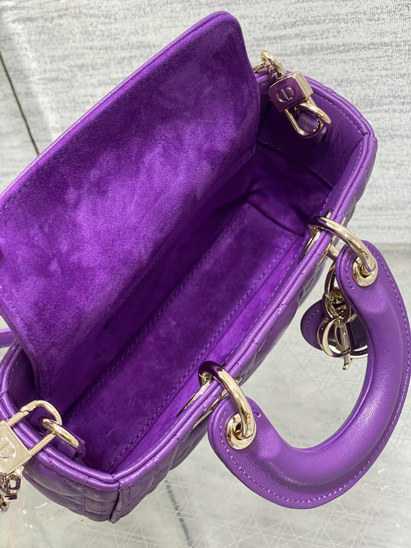 Dior Micro Lady D-Joy Bag S0910 Purple Cannage Lambskin E504 - Default Title - View 6