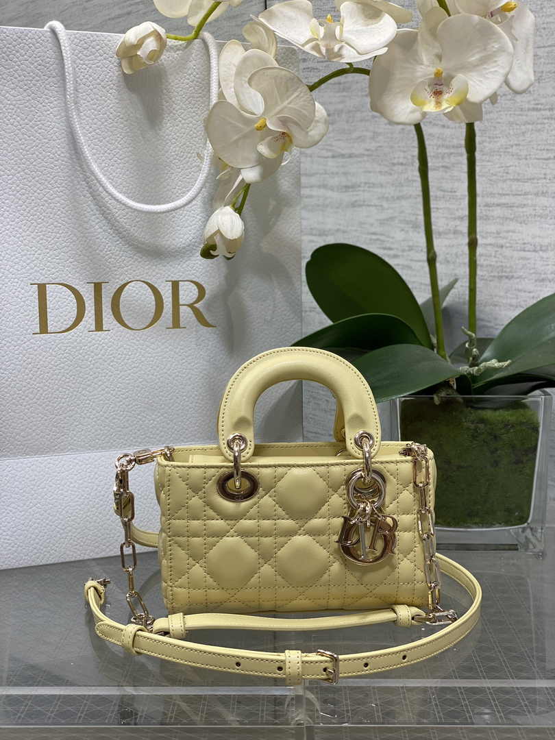 Dior Micro Lady D-Joy Bag S0910 Yellow Cannage Lambskin E505 - Default Title - View 1