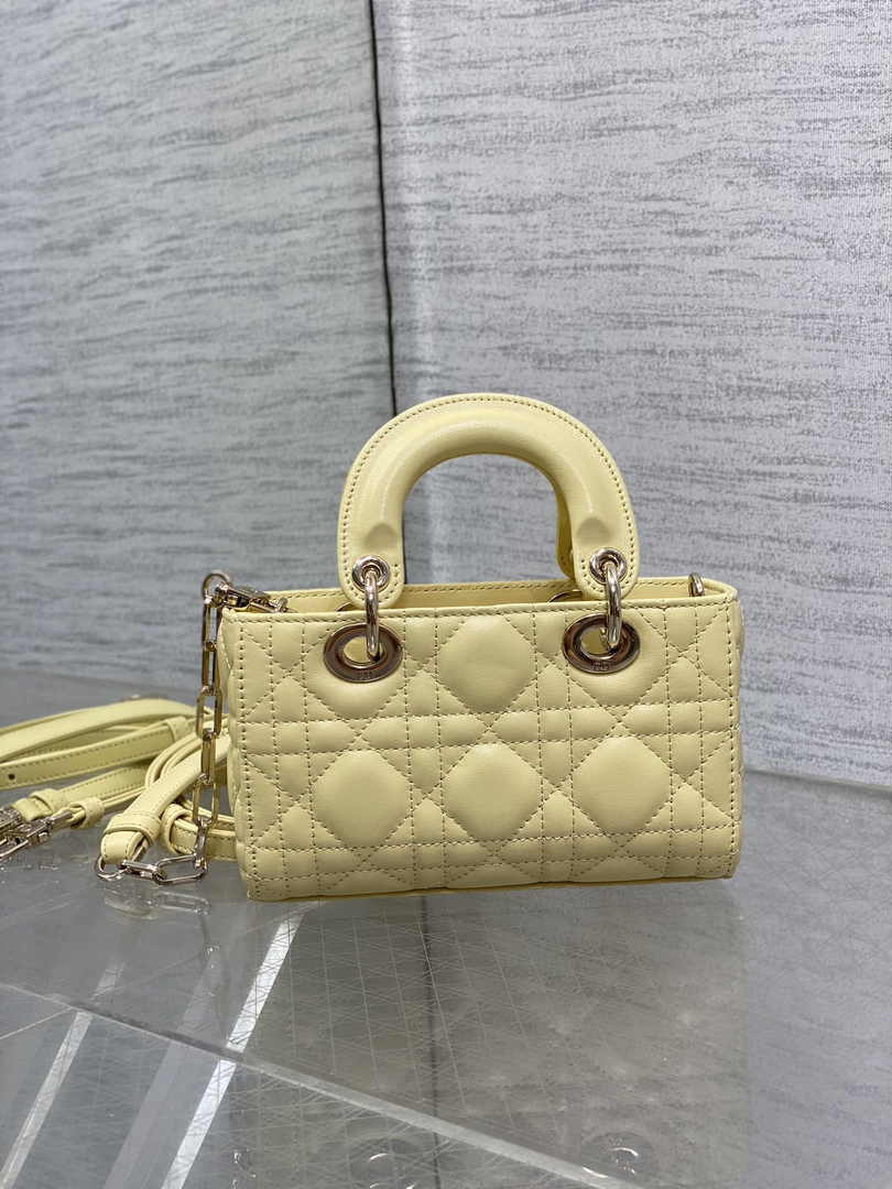 Dior Micro Lady D-Joy Bag S0910 Yellow Cannage Lambskin E505 - Default Title - View 3