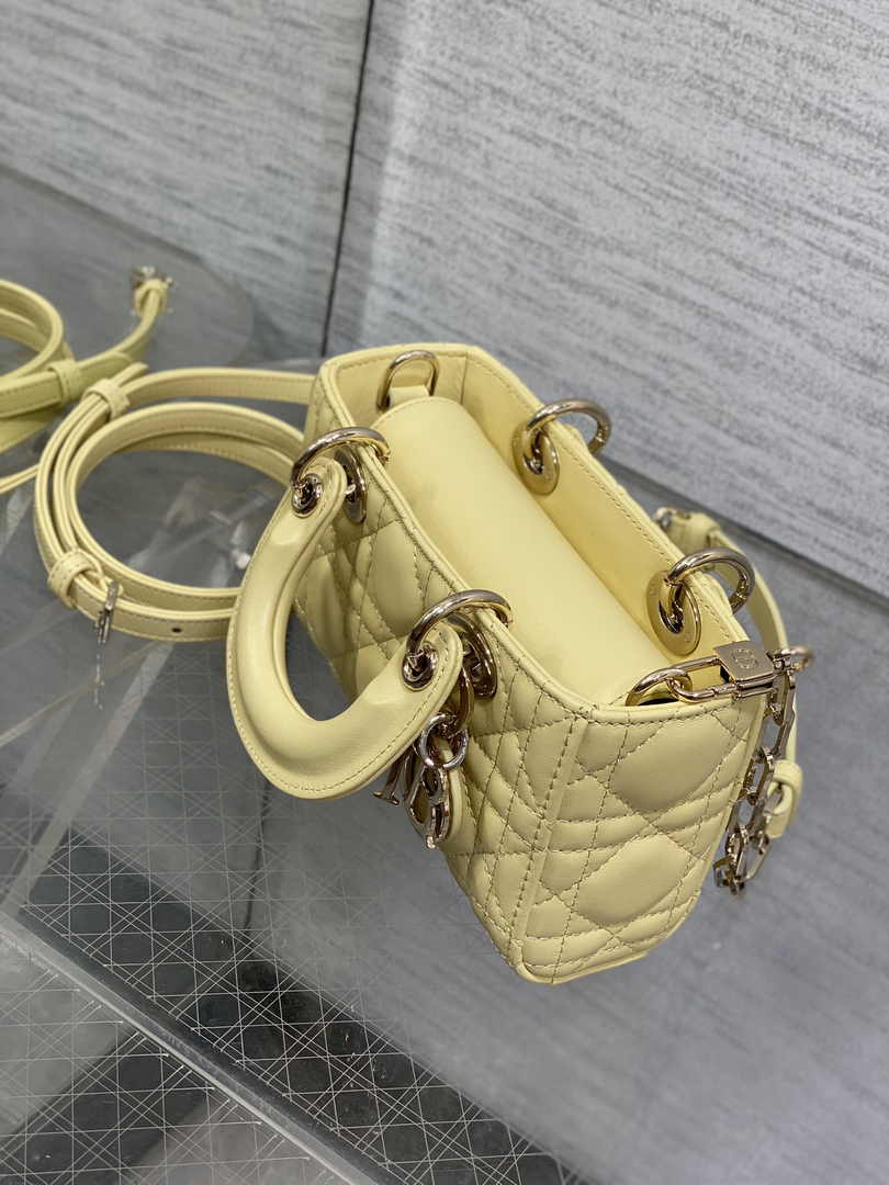 Dior Micro Lady D-Joy Bag S0910 Yellow Cannage Lambskin E505 - Default Title - View 4