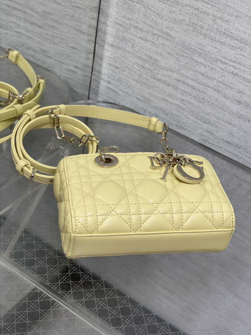 Dior Micro Lady D-Joy Bag S0910 Yellow Cannage Lambskin E505 - Default Title - View 5