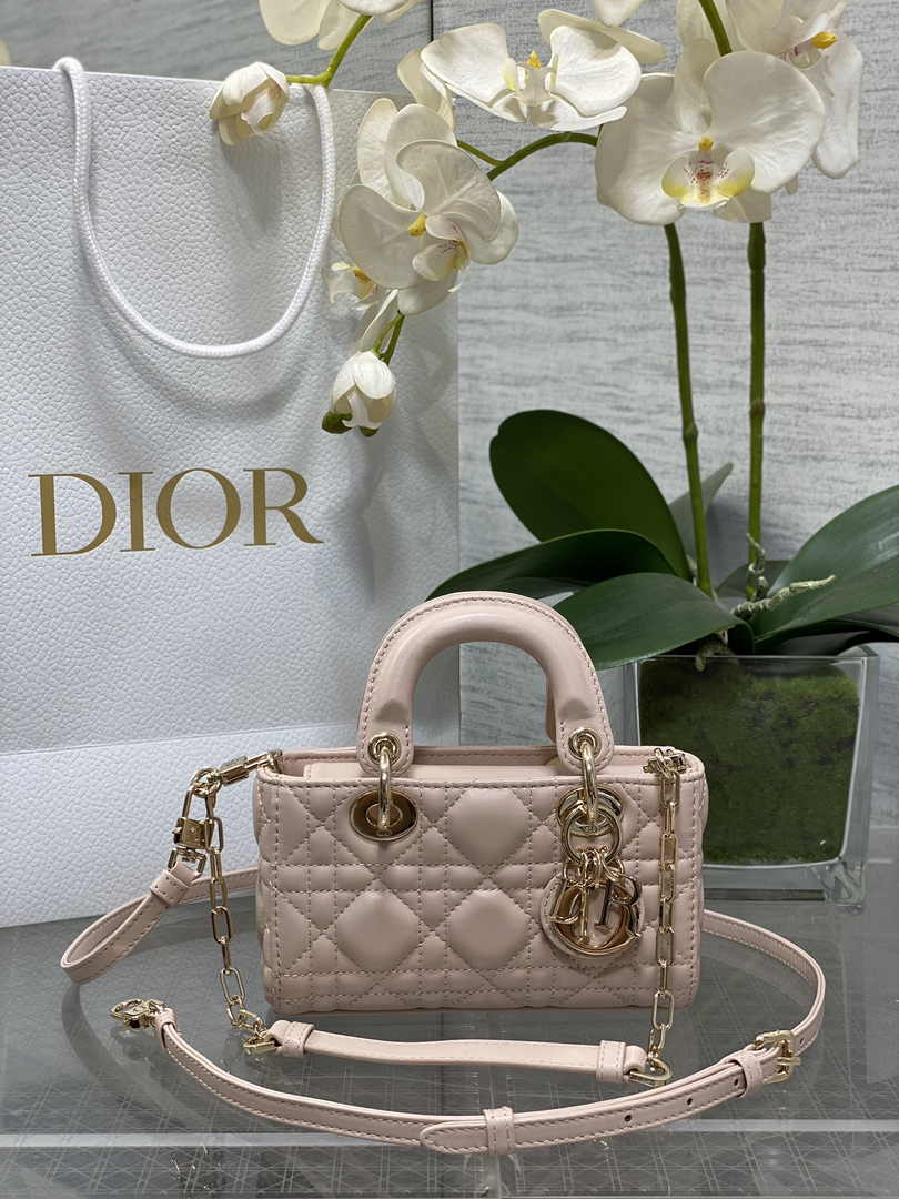 Dior Micro Lady D-Joy Bag S0910 Light Pink Cannage Lambskin E507 - Default Title - View 1