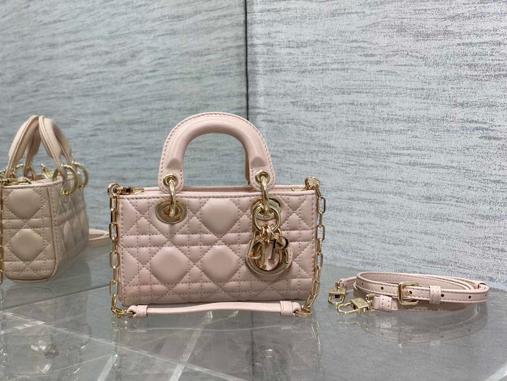 Dior Micro Lady D-Joy Bag S0910 Light Pink Cannage Lambskin E507 - Default Title - View 2