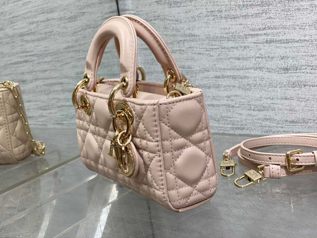 Dior Micro Lady D-Joy Bag S0910 Light Pink Cannage Lambskin E507 - Default Title - View 4