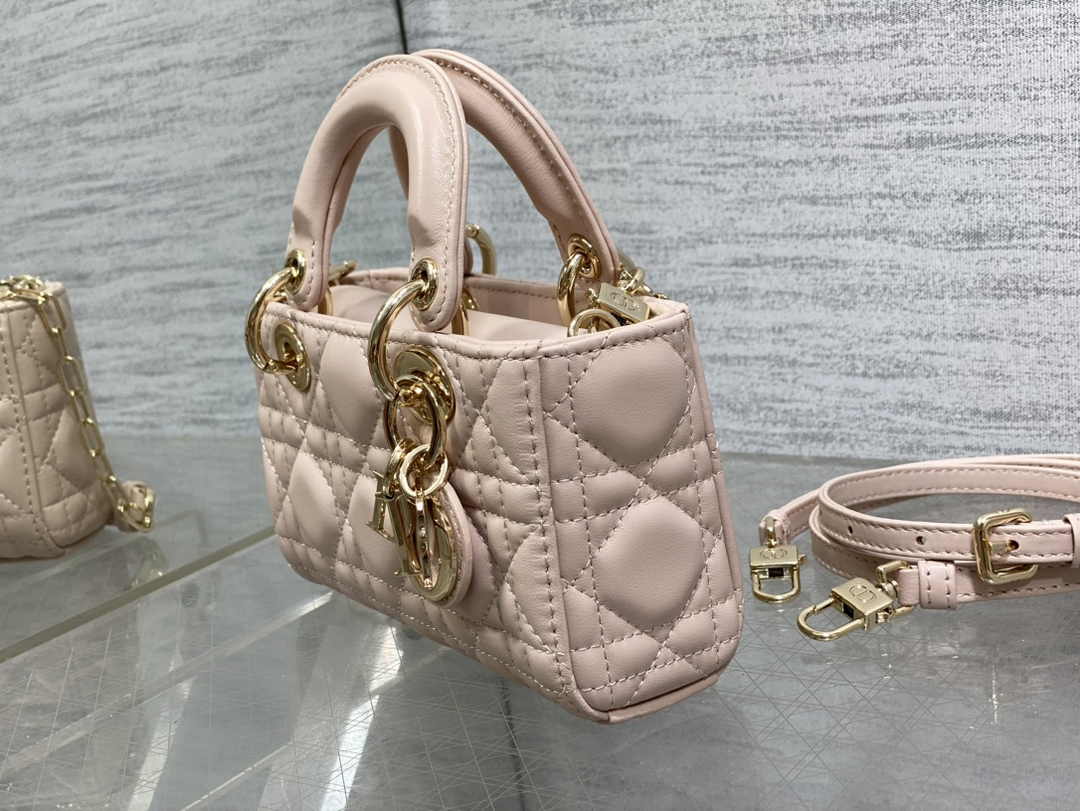 Dior Micro Lady D-Joy Bag S0910 Light Pink Cannage Lambskin E507 - Default Title - View 4