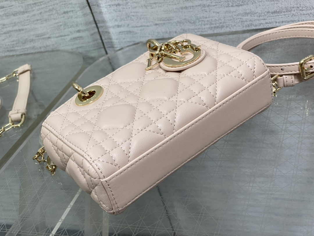 Dior Micro Lady D-Joy Bag S0910 Light Pink Cannage Lambskin E507 - Default Title - View 5