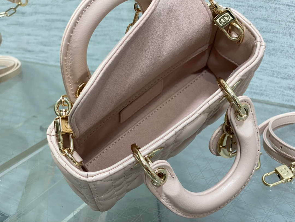 Dior Micro Lady D-Joy Bag S0910 Light Pink Cannage Lambskin E507 - Default Title - View 6