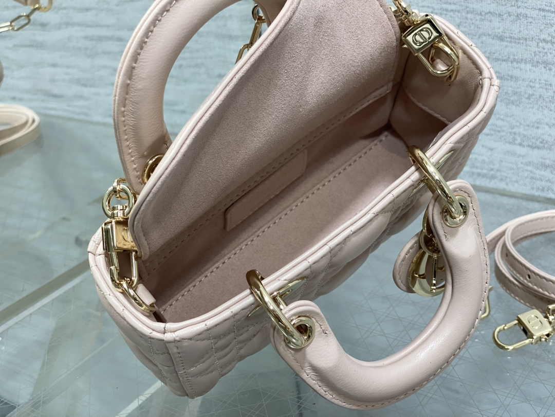 Dior Micro Lady D-Joy Bag S0910 Light Pink Cannage Lambskin E507 - Default Title - View 6