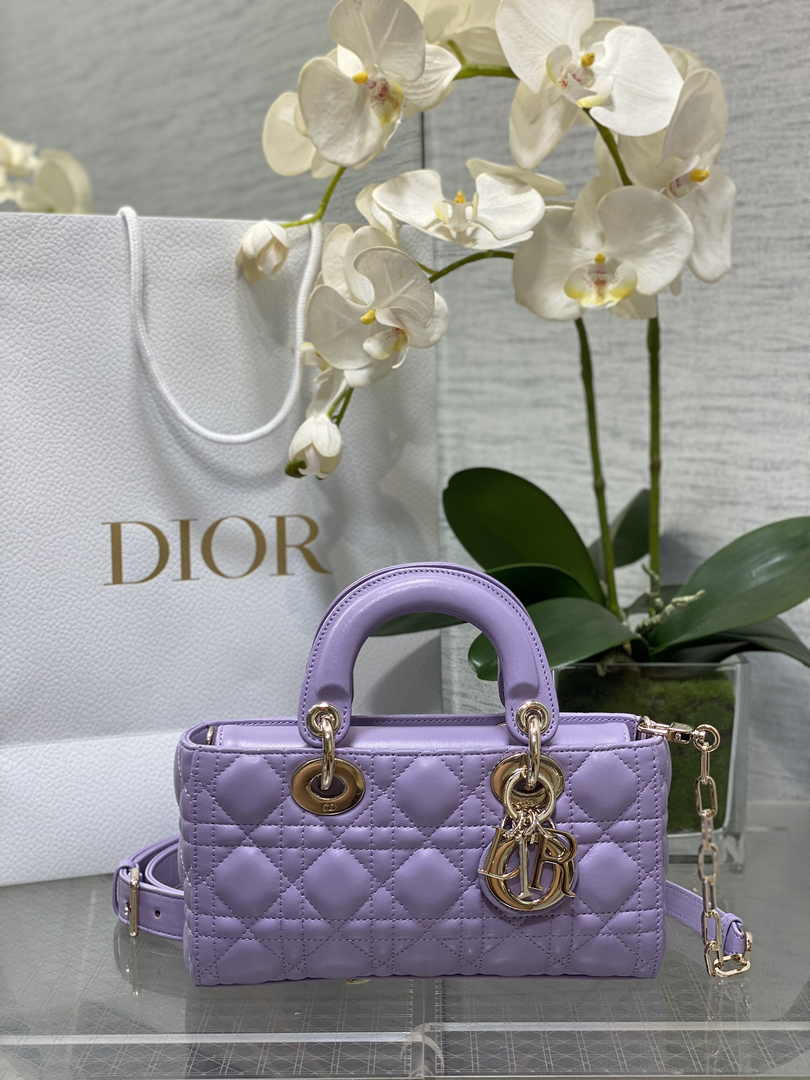 Dior Micro Lady D-Joy Bag S0910 Light Purple Cannage Lambskin E508 - Default Title - View 1