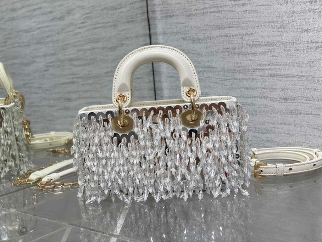 Dior Micro Lady D-Joy Bag S0910 White Cannage Lambskin - Default Title - View 3