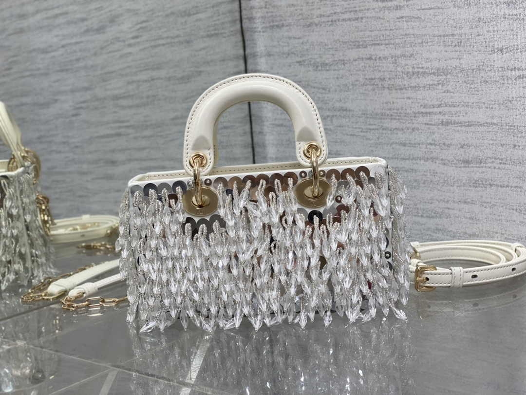 Dior Micro Lady D-Joy Bag S0910 White Cannage Lambskin