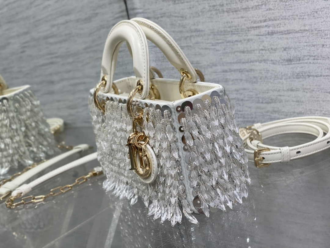 Dior Micro Lady D-Joy Bag S0910 White Cannage Lambskin