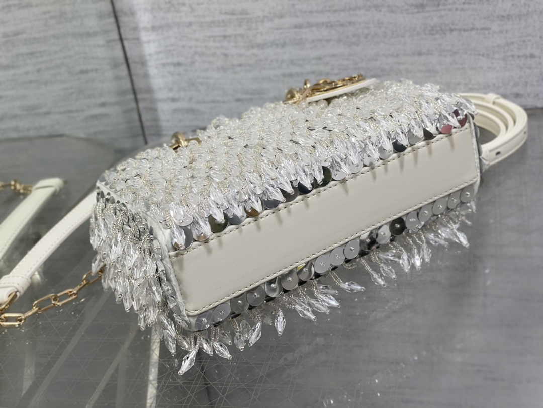 Dior Micro Lady D-Joy Bag S0910 White Cannage Lambskin