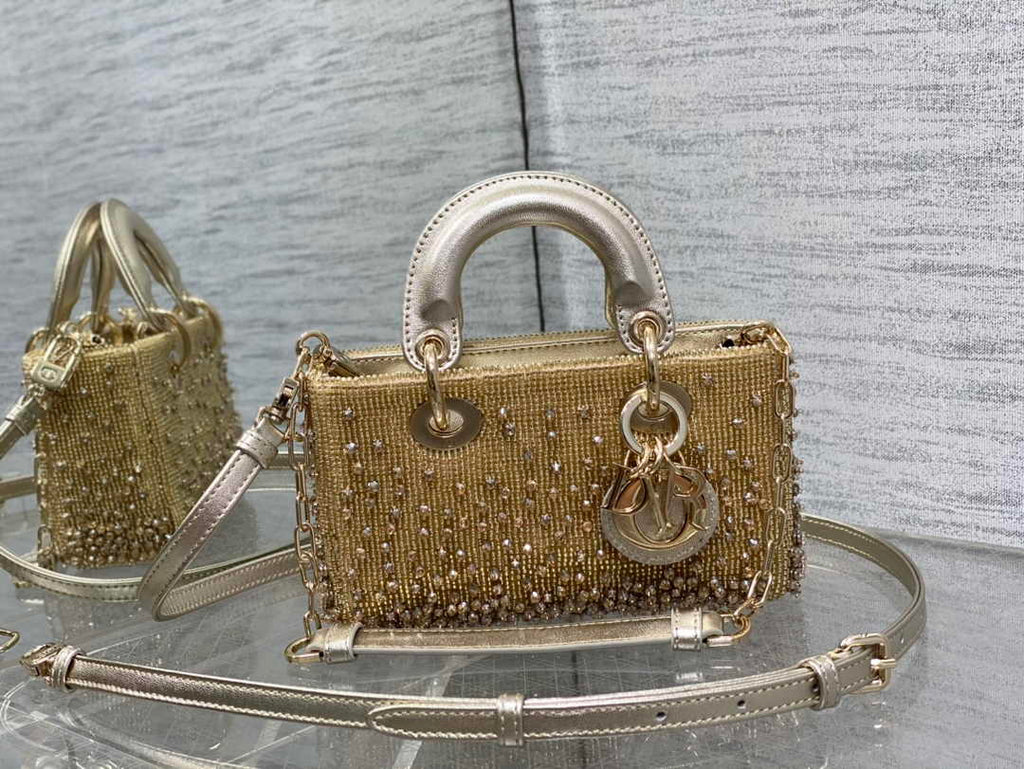 Dior Micro Lady D-Joy Bag S0910 Gold Cannage Lambskin - Default Title - View 2