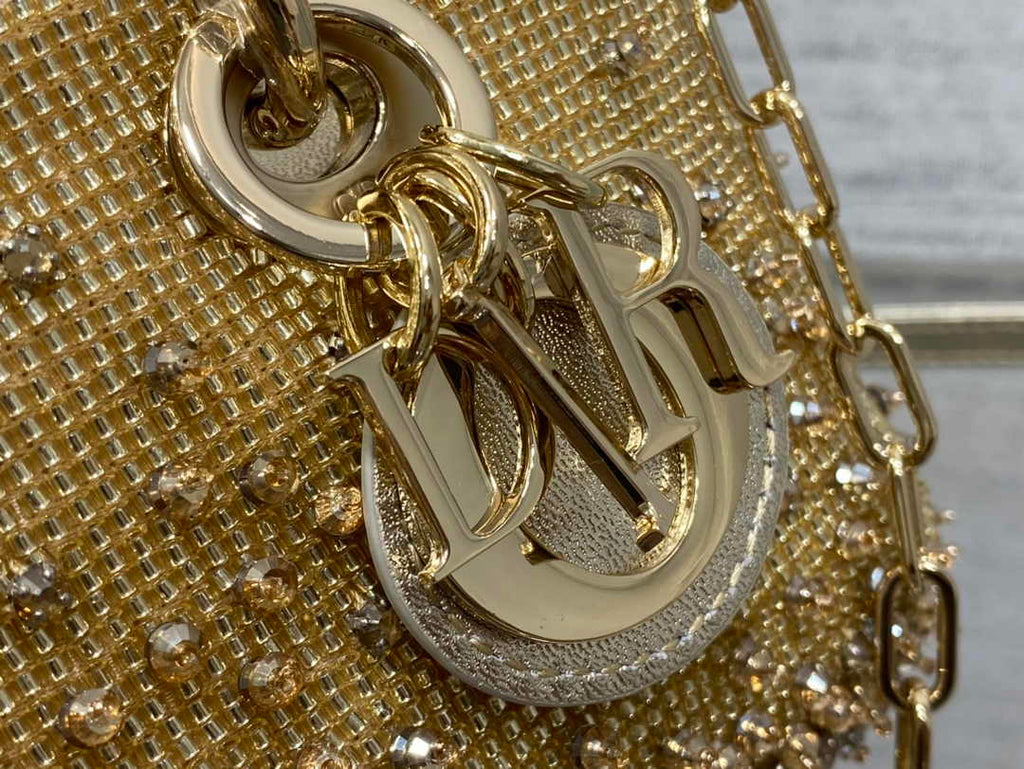 Dior Micro Lady D-Joy Bag S0910 Gold Cannage Lambskin - Default Title - View 9