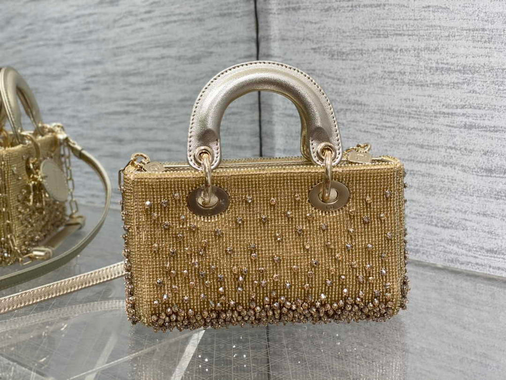Dior Micro Lady D-Joy Bag S0910 Gold Cannage Lambskin - Default Title - View 3