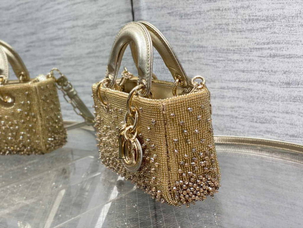 Dior Micro Lady D-Joy Bag S0910 Gold Cannage Lambskin - Default Title - View 4