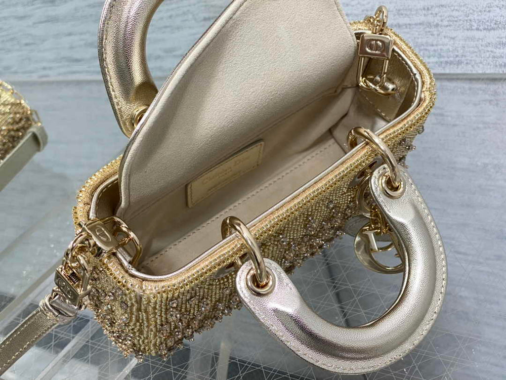 Dior Micro Lady D-Joy Bag S0910 Gold Cannage Lambskin - Default Title - View 6