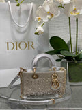 Dior Micro Lady D-Joy Bag S0910 Silver Cannage Lambskin - Default Title - View 1