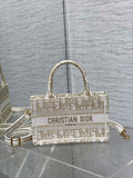 Dior Mini Book Tote with Strap S5573 Gold-Tone Dior Oblique Embroidery