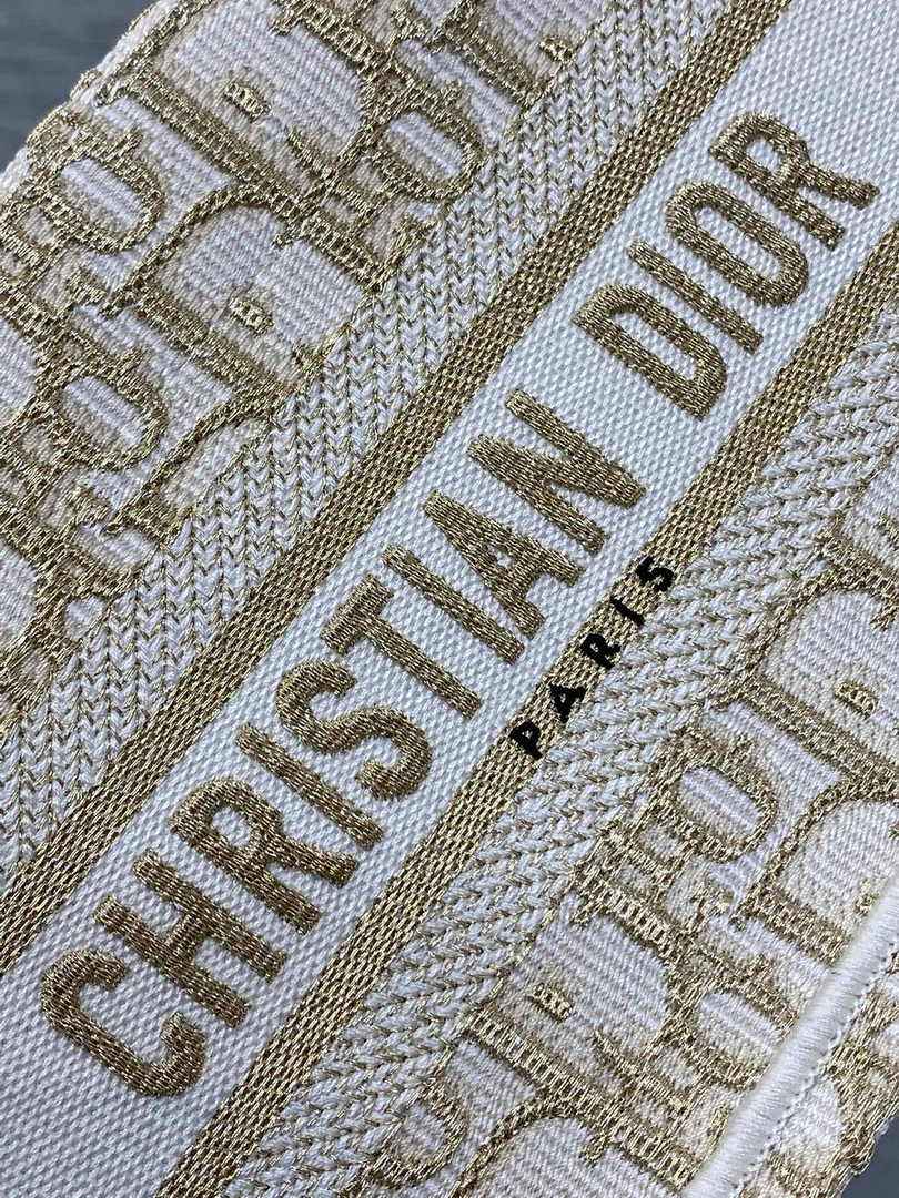 Dior Mini Book Tote with Strap S5573 Gold-Tone Dior Oblique Embroidery
