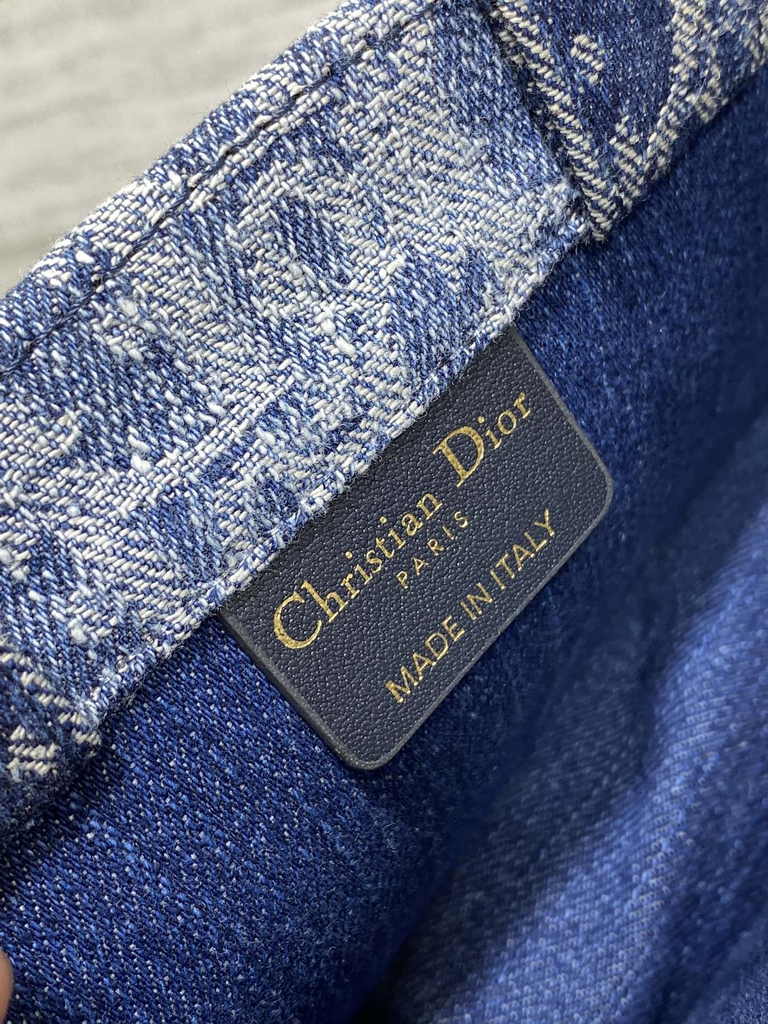 Dior Mini Book Tote with Strap S5573 Blue Denim Dior Oblique Jacquard