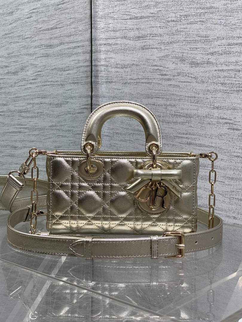 Dior Mini Lady D-Joy Bag - M0636 - Gold Cannage Lambskin - Default Title - View 2