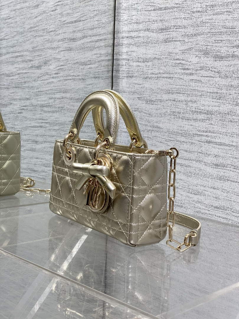 Dior Mini Lady D-Joy Bag - M0636 - Gold Cannage Lambskin - Default Title - View 7