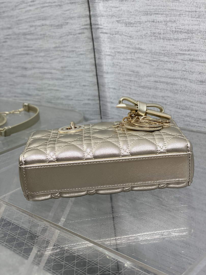 Dior Mini Lady D-Joy Bag - M0636 - Gold Cannage Lambskin - Default Title - View 8