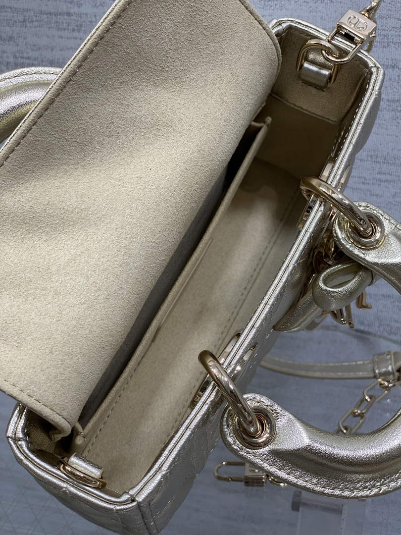 Dior Mini Lady D-Joy Bag - M0636 - Gold Cannage Lambskin - Default Title - View 9