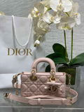 Dior Mini Lady D-Joy Bag - M0636 - Light Pink Cannage Lambskin - Default Title - View 1