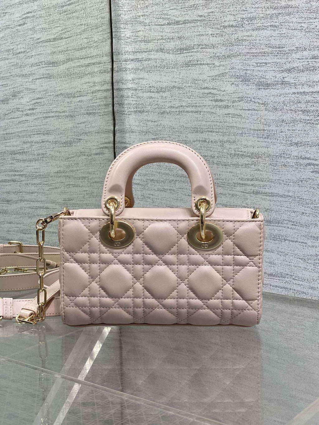 Dior Mini Lady D-Joy Bag - M0636 - Light Pink Cannage Lambskin - Default Title - View 3