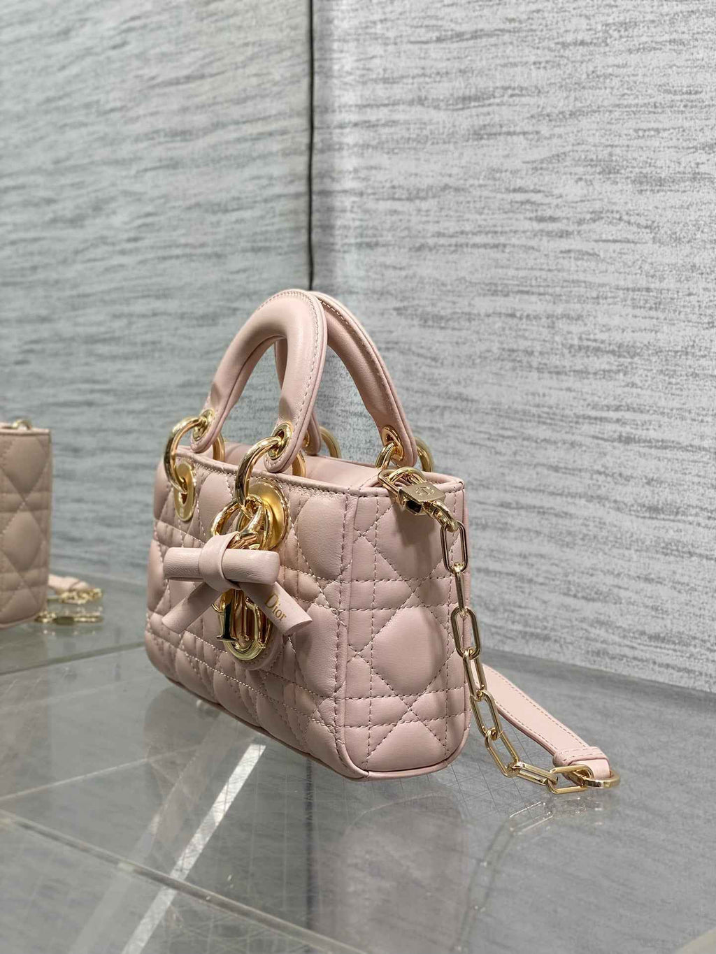 Dior Mini Lady D-Joy Bag - M0636 - Light Pink Cannage Lambskin - Default Title - View 4