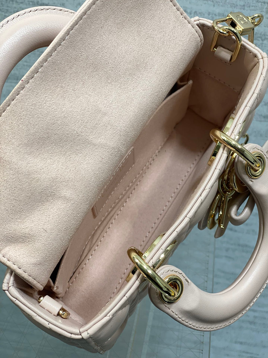 Dior Mini Lady D-Joy Bag - M0636 - Light Pink Cannage Lambskin - Default Title - View 6