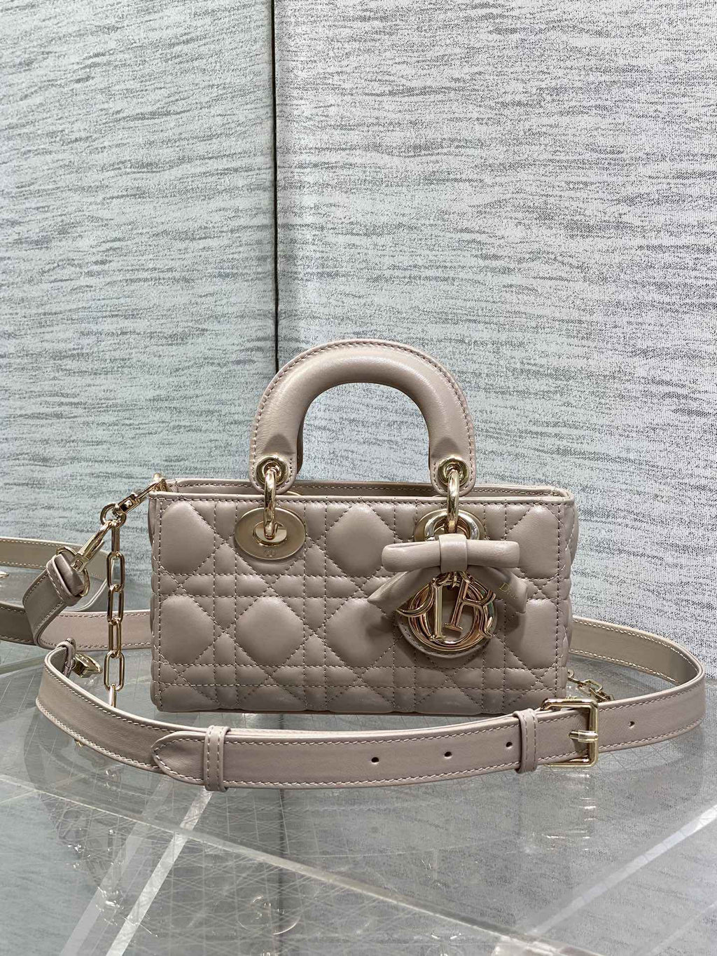 Dior Mini Lady D-Joy Bag - M0636 - Power Pink Cannage Lambskin - Default Title - View 2