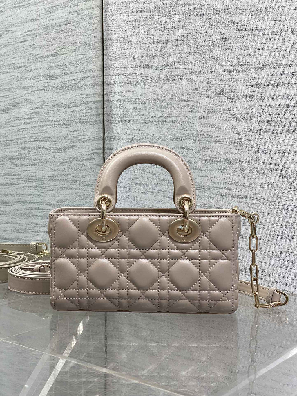 Dior Mini Lady D-Joy Bag - M0636 - Power Pink Cannage Lambskin - Default Title - View 3