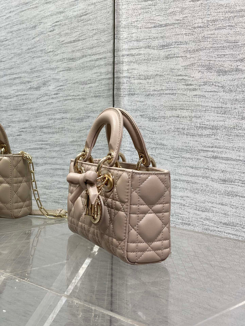 Dior Mini Lady D-Joy Bag - M0636 - Power Pink Cannage Lambskin - Default Title - View 7