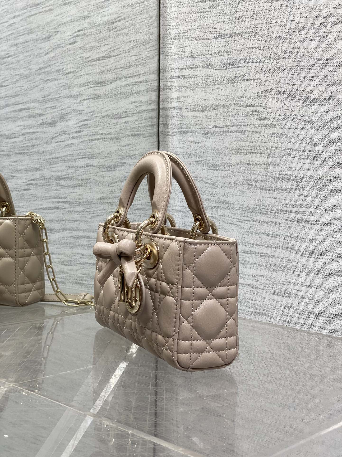 Dior Mini Lady D-Joy Bag - M0636 - Power Pink Cannage Lambskin - Default Title - View 7