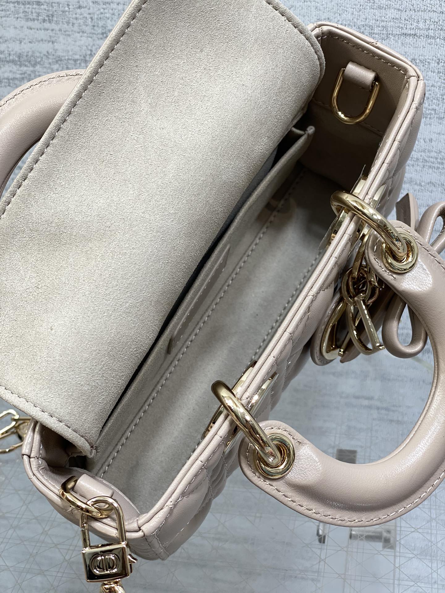 Dior Mini Lady D-Joy Bag - M0636 - Power Pink Cannage Lambskin - Default Title - View 9