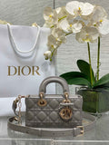 Dior Mini Lady D-Joy Bag - M0636 - Gray Cannage Lambskin - Default Title - View 1