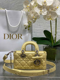 Dior Mini Lady D-Joy Bag - M0636 - Yellow Cannage Lambskin with silver hardware - Default Title - View 1