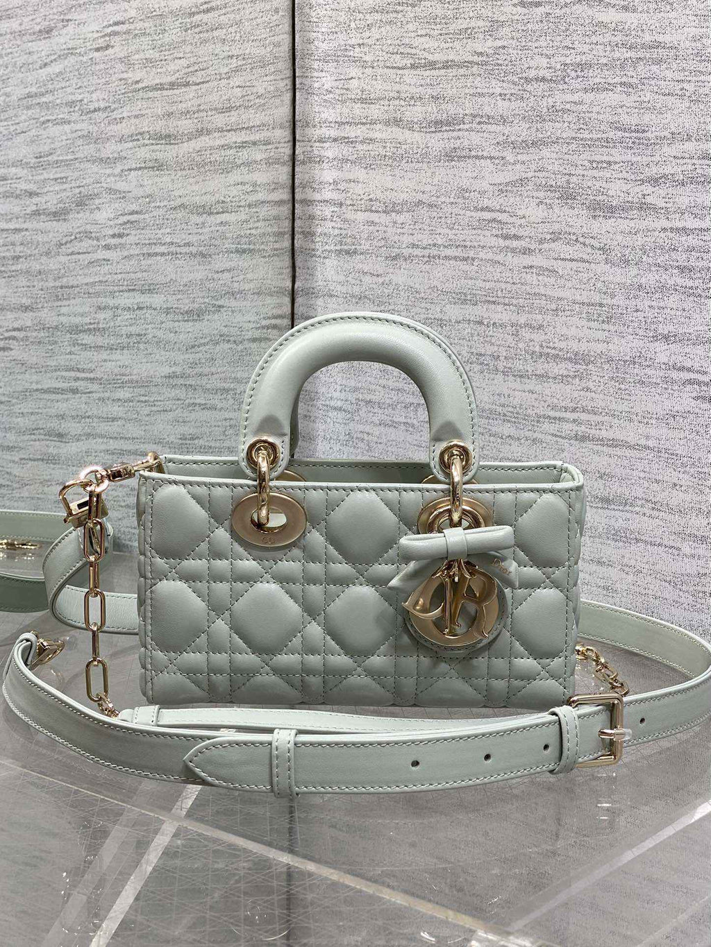 Dior Mini Lady D-Joy Bag - M0636 - Light Green Cannage Lambskin - Default Title - View 2